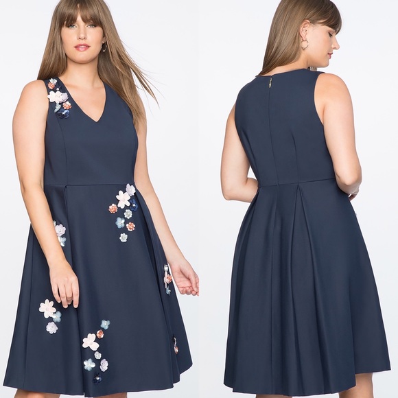 Eloquii Dresses & Skirts - NEW Eloquii | Draper James Sequin Navy Dress NWOT